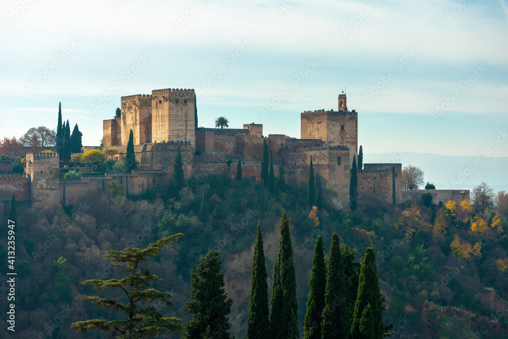 Landscape of the Alhambra in Spain