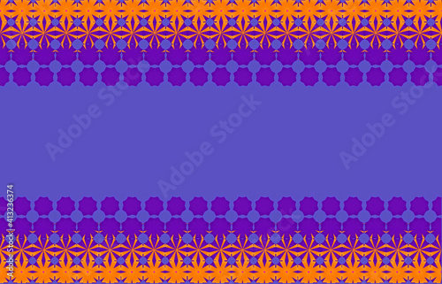 Wallpaper Mural  Blue background with yellow pattern and empty middle Torontodigital.ca