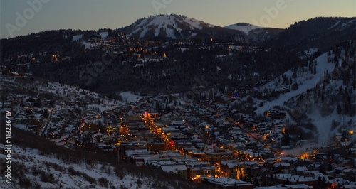Park City Utah Winter Sunset photo