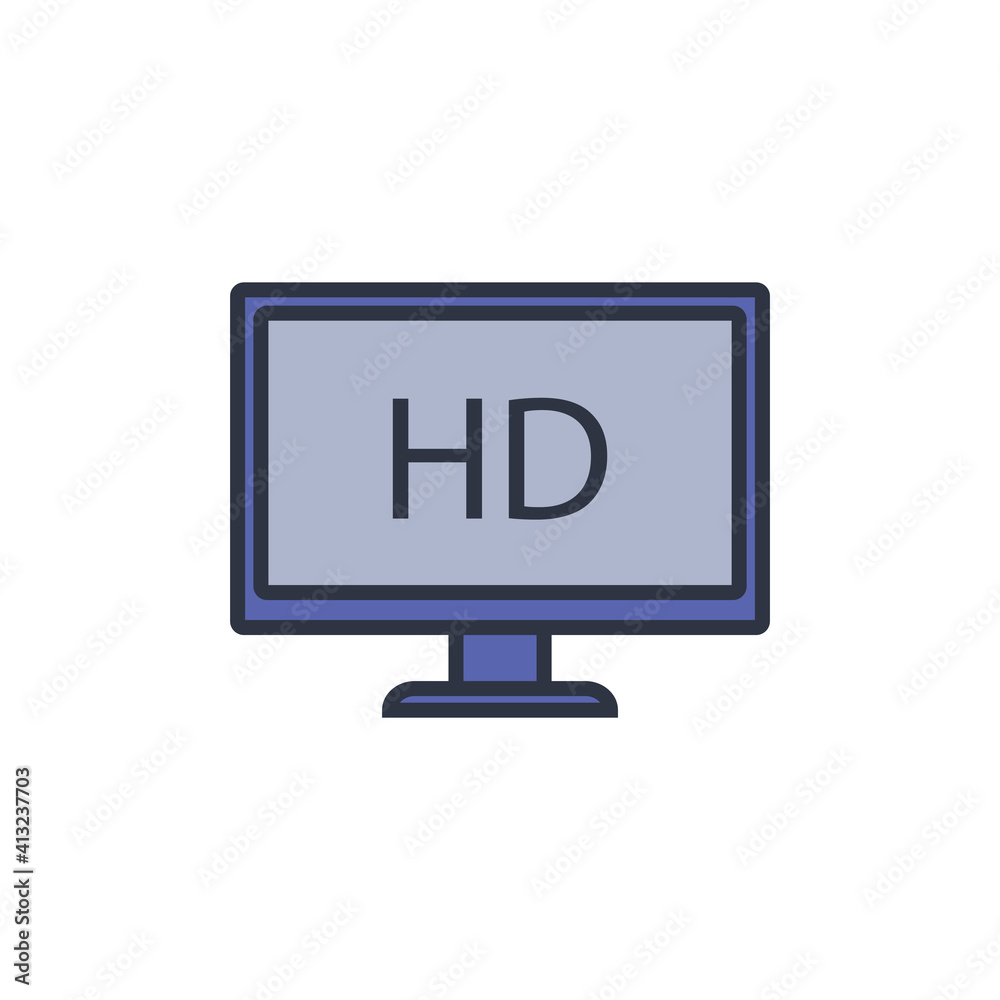 Television Flat Icon Design Vector template illustration Television Flat Icon Design Vector template illustration