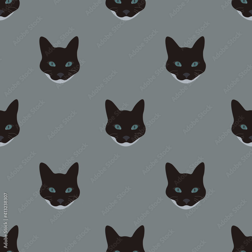 Cat ilustration vector seamless pattern.Great from textile,wrapping paper,fabric,ad any print. Cat ilustration vector seamless pattern.Great from textile,wrapping paper,fabric,ad any print.