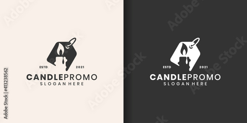 Candle Logo Template. Vector Illustration Design
