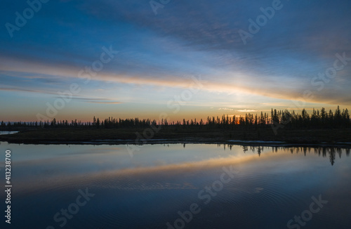 sunset over the lake © Andrey Snegirev