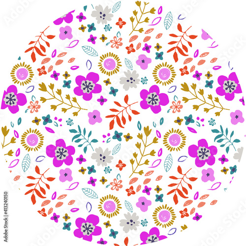 flower pattern. Cute colorful flower print pattern for girls