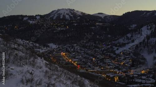 Park City Utah Winter Sunset  photo