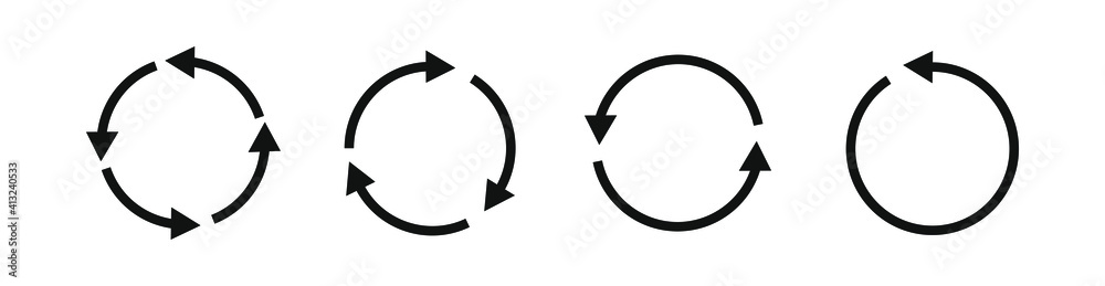 Set of recycle icon. Reuse symbol. Recycling and rotation arrow icon ...