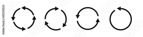 Set of recycle icon. Reuse symbol. Recycling and rotation arrow icon.