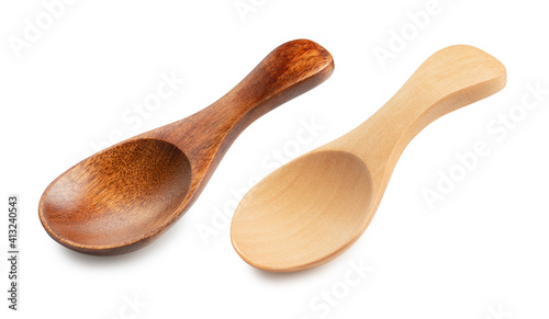 wooden decorative spoon isolated on white
