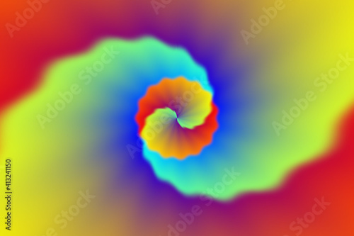 Wallpaper Mural  Bright wave pattern with an abstract flower in the middle Torontodigital.ca