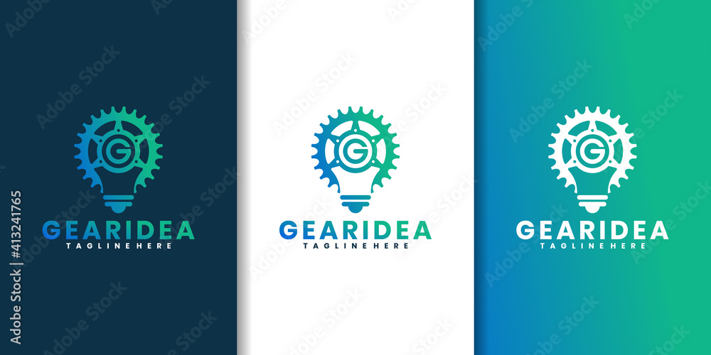 Technology Idea logo designs, Idea and Gear logo vector Technology Idea logo designs, Idea and Gear logo vector