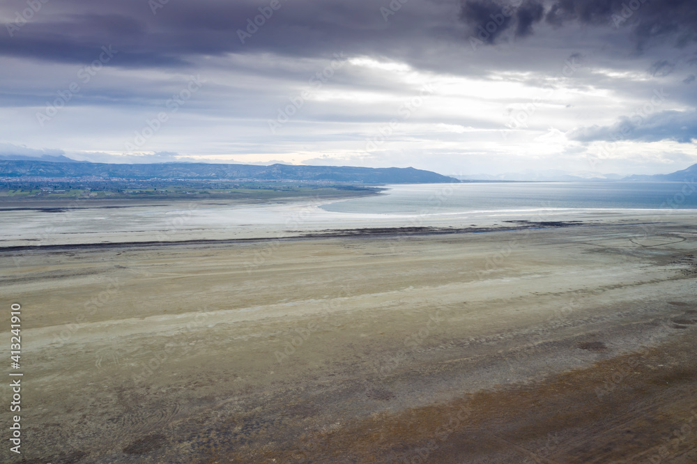 Lake dried because of the global warming. Lake dried because of the global warming.