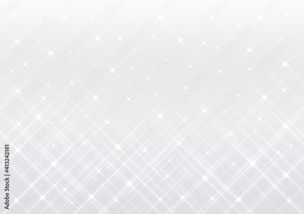 Fototapeta premium イルミネーション風の煌めき 背景素材（シルバー）