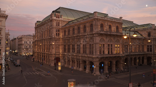 Architecture of Vienna City during sunset in Austria.