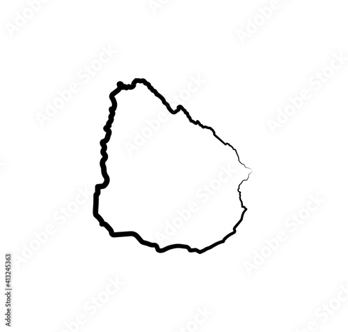 silhouette of Uruguay. map of the country