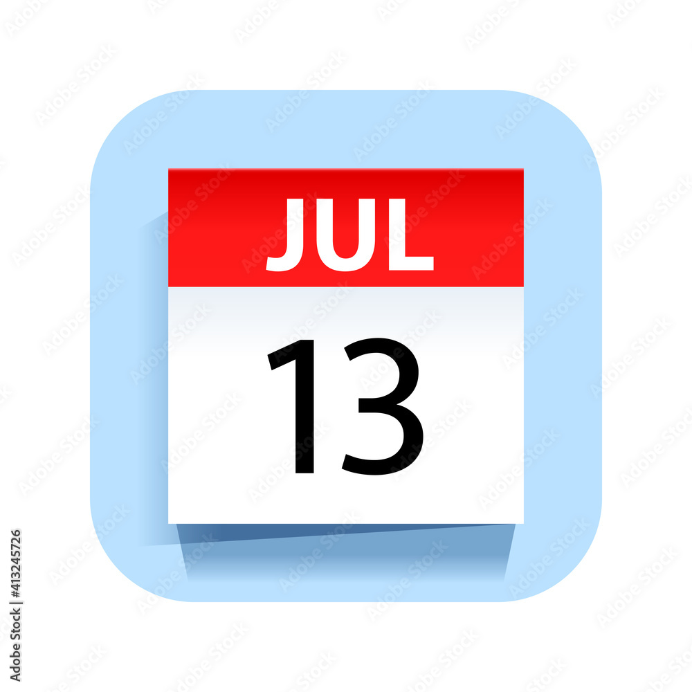 July 13. Calendar Icon. Vector Illustration. July 13. Calendar Icon. Vector Illustration.