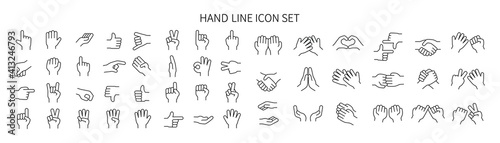 Hand gesture icon set of various shapes