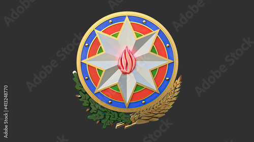 Azerbaijan gerb emblem 4k 
