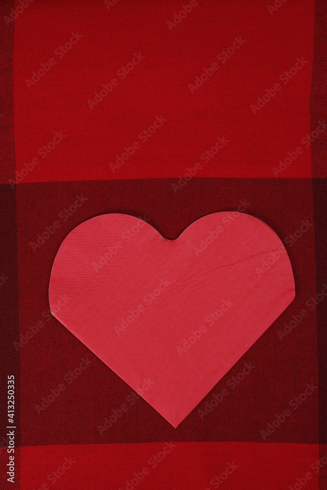 Serce Walentynki czerwone tło - obrazy, fototapety, plakaty 