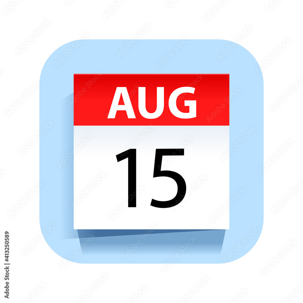 August 15. Calendar Icon. Vector Illustration. August 15. Calendar Icon. Vector Illustration.