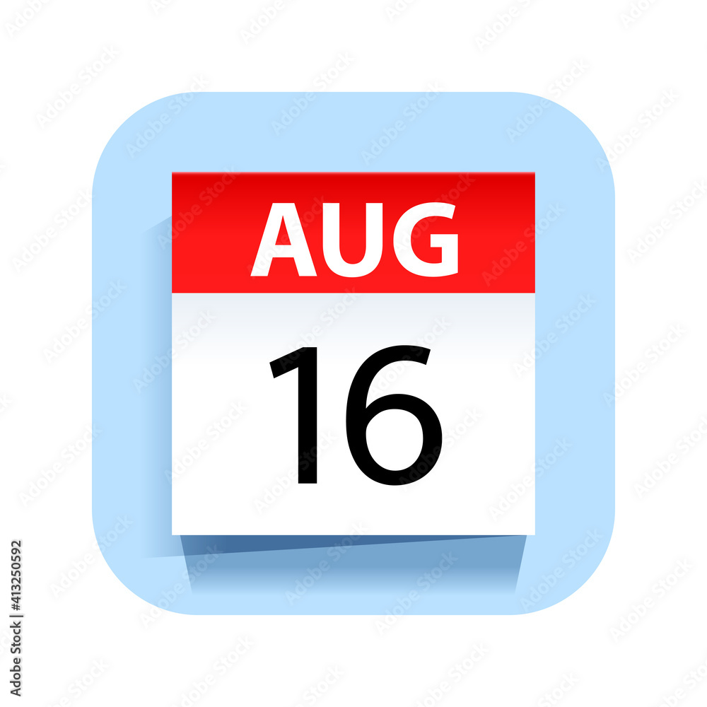 August 16. Calendar Icon. Vector Illustration. August 16. Calendar Icon. Vector Illustration.