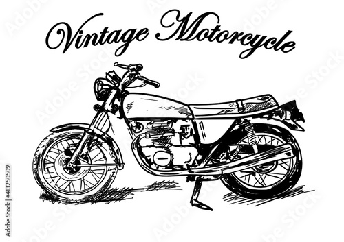 silhouette of a motorcycle on white	