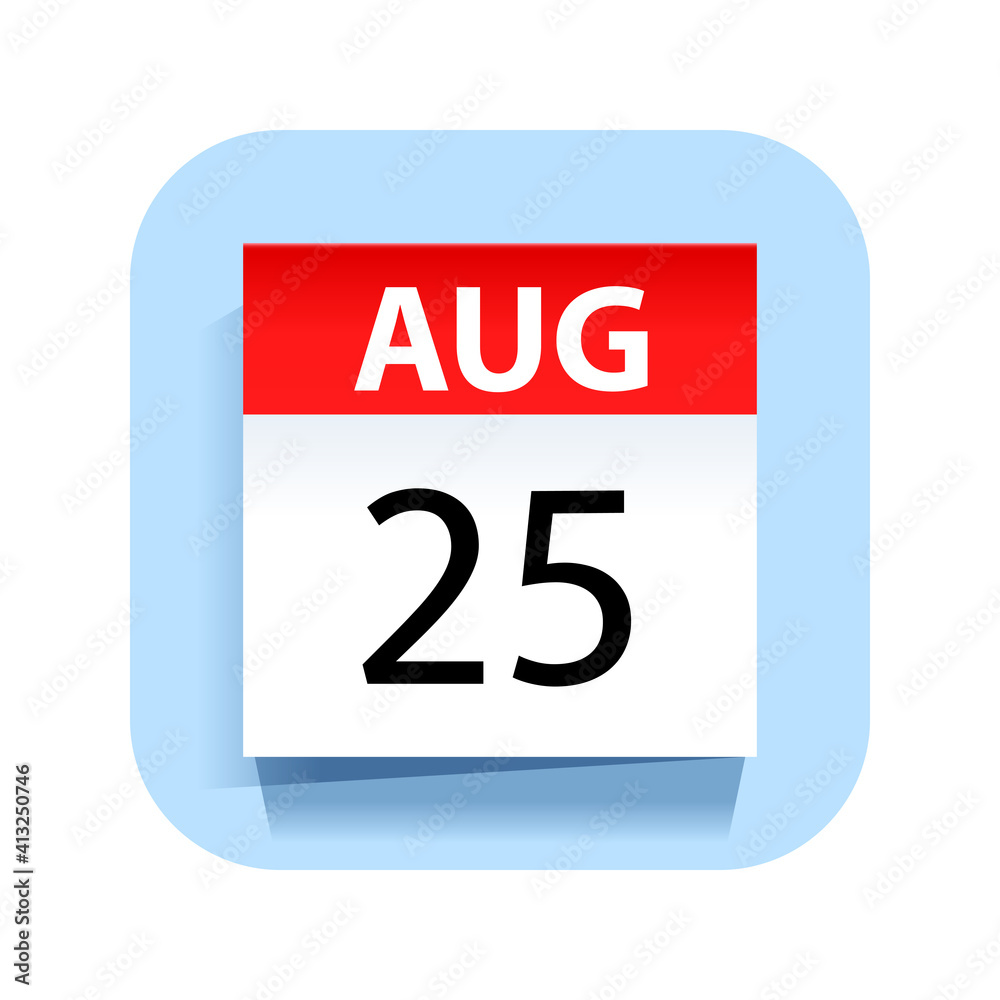 August 25. Calendar Icon. Vector Illustration. August 25. Calendar Icon. Vector Illustration.