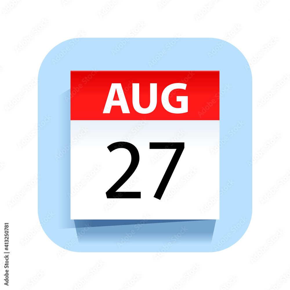 August 27. Calendar Icon. Vector Illustration. August 27. Calendar Icon. Vector Illustration.