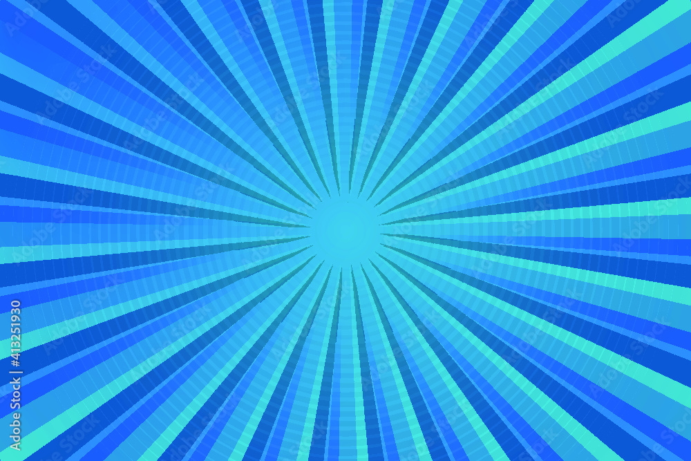 Modern blue halftone, glowing rays, comic style abstract background with copy space Modern blue halftone, glowing rays, comic style abstract background with copy space