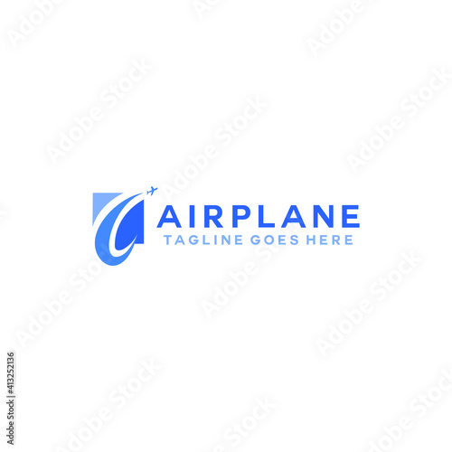 airplane vector logo template for Traveling and adventure