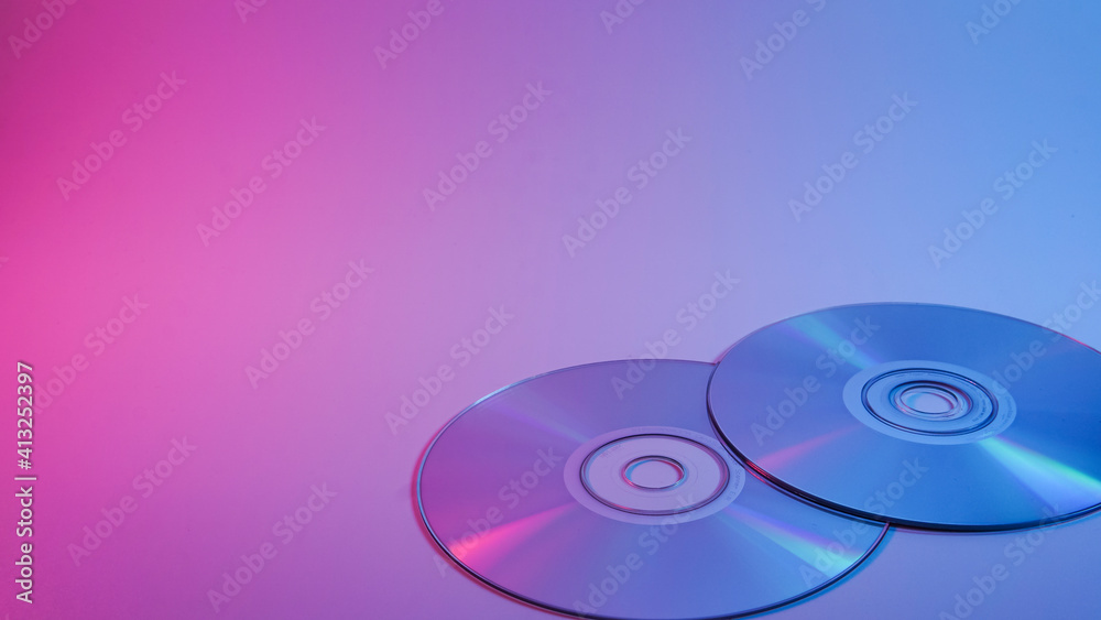 CD-ROM . red and blue illumination, cyberpunk photo CD-ROM . red and blue illumination, cyberpunk photo