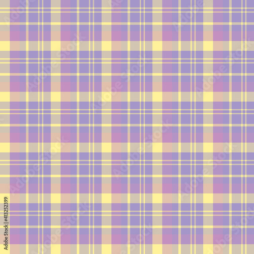 Seamless pattern in great yellow and violet colors for plaid, fabric, textile, clothes, tablecloth and other things. Vector image.