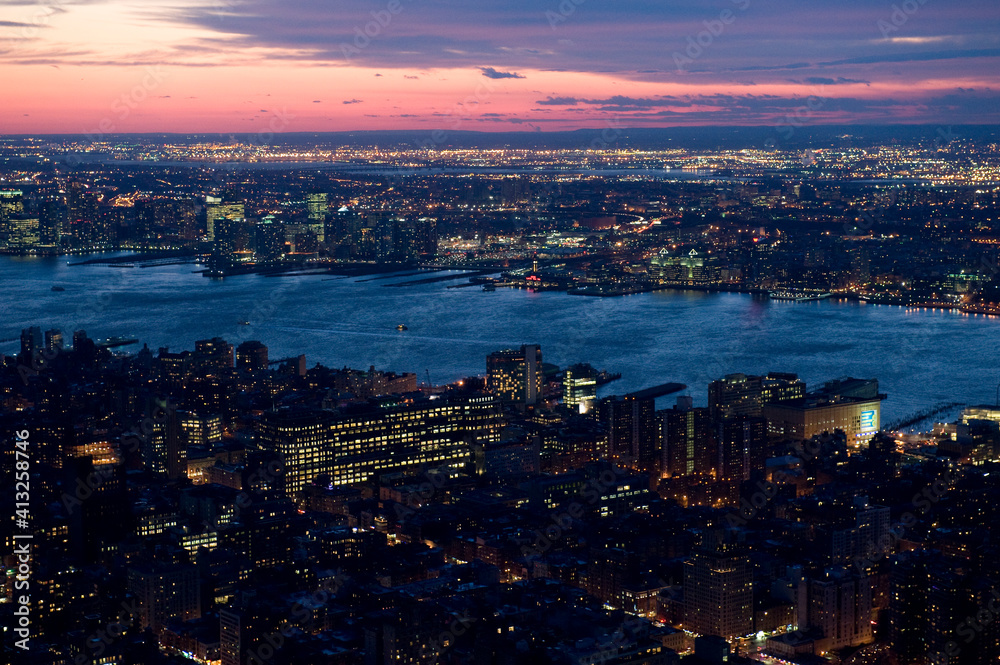 Manhattan, New York at sunset