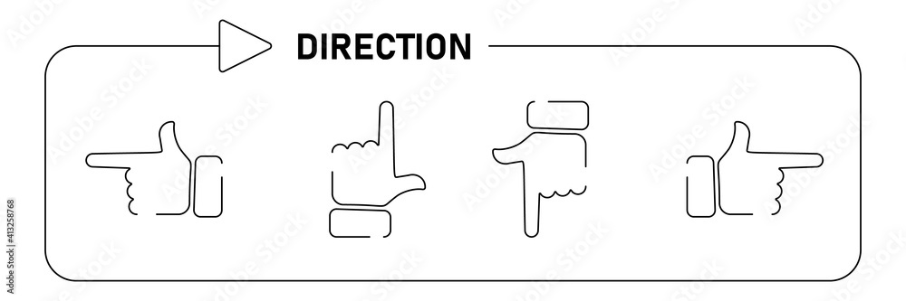 A hand pointing a finger in a direction sign. Line emoji set style A hand pointing a finger in a direction sign. Line emoji set style