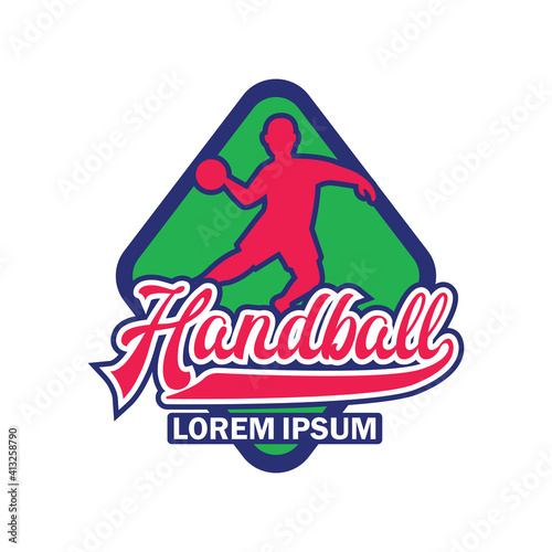 handball logo with text space for your slogan tag line, vector illustration