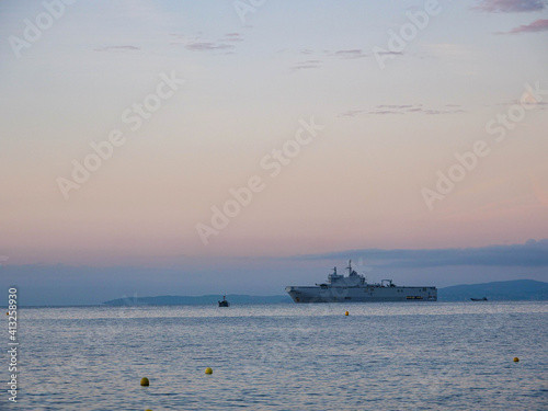 French Navy performing a beach landing maneuvre photo