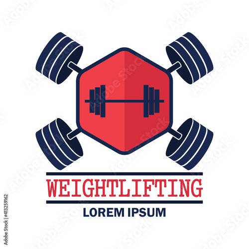 weight lifting logo with text space for your slogan tag line, vector illustration