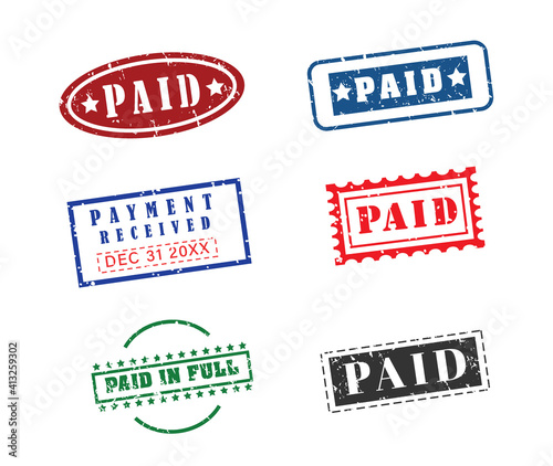 Various paid stamps - Vector Illustration