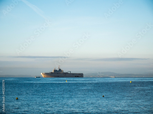 French Helicopter Carrier of the coast of the Cote d'azure photo