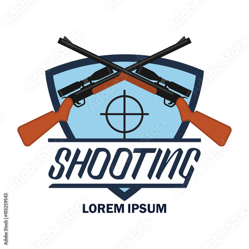 shooting logo with text space for your slogan tag line, vector illustration