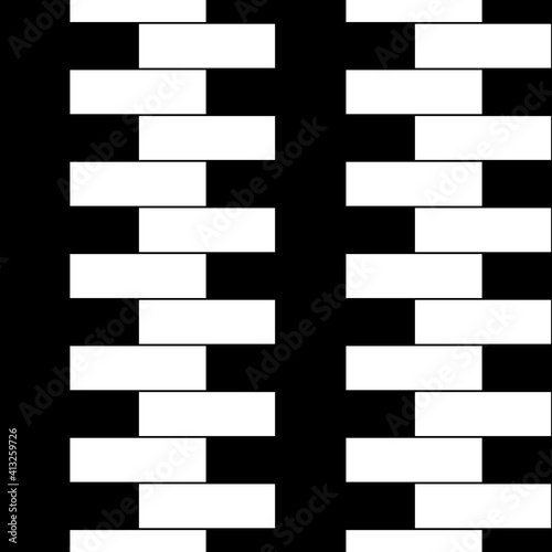Seamless bricks pattern. Brick figures. Mosaic motif. Blocks wallpaper. Geometric ornament. Grid background. Geometrical backdrop. Digital paper, textile print, web design. Bars illustration. Vector.