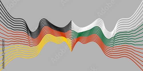 Image relative to politic and economic relationship between Bulgaria and Germany. National flags. Teamwork concept.