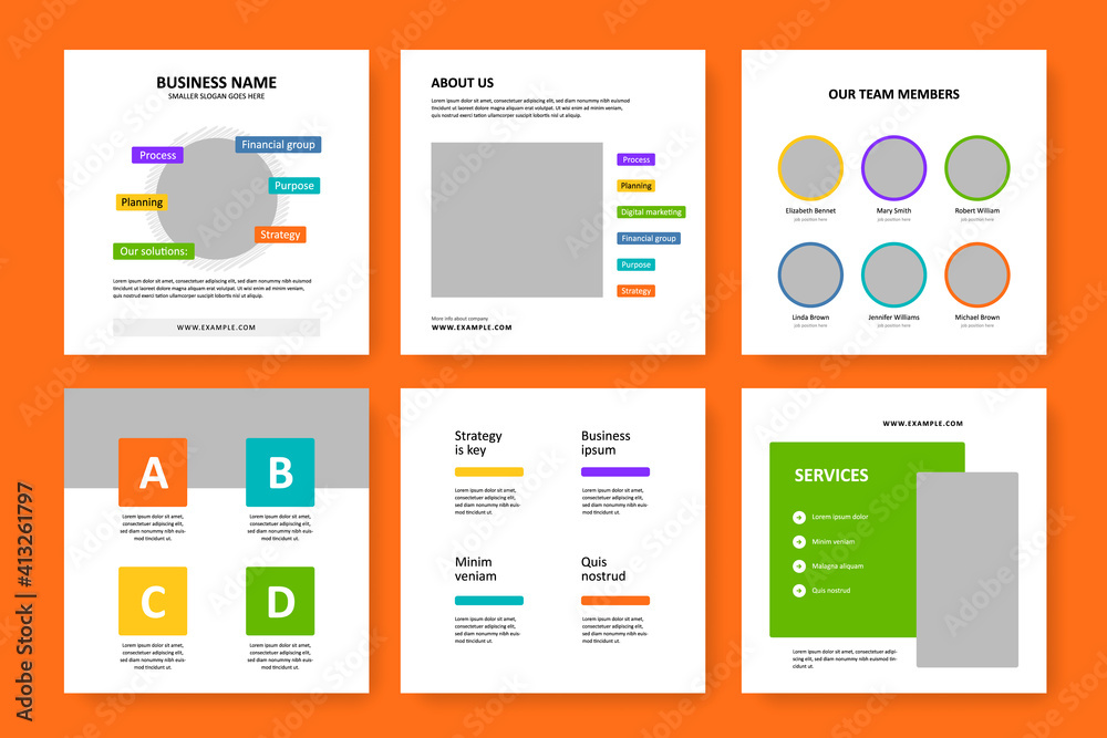 editable social media layouts with colored labels, modern business graphic for successful company editable social media layouts with colored labels, modern business graphic for successful company
