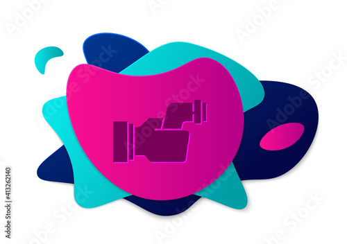 Color Digital contactless thermometer with infrared light for medical examination icon isolated on white background. Checking body temperature. Abstract banner with liquid shapes. Vector.