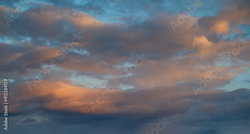 Russia. South of Western Siberia. Summer sunset over the Altai fields.