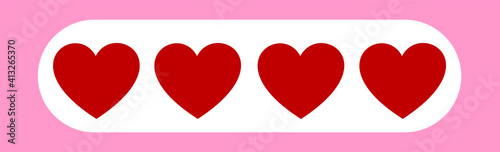 Vector illustration of love meter in red, can be used for logos, symbols, signs and decorations. full of love