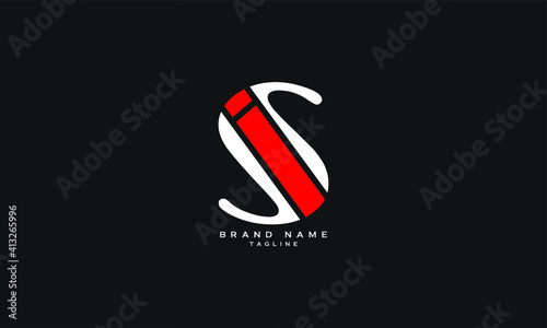 SI, SIS, Abstract initial monogram letter alphabet logo design