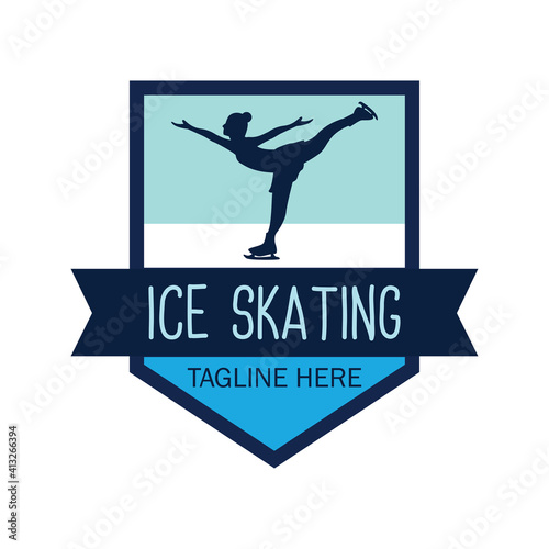 speed skating logo with text space for your slogan tag line, vector illustration
