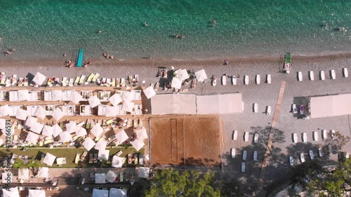 Exclusive relaxation on the luxury hotel pier in the Mediterranean. A wonderful vacation with your best friends with party and club entertainment