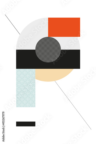 PRINT font collection - Letter F - minimal art, modern bauhaus style for prints