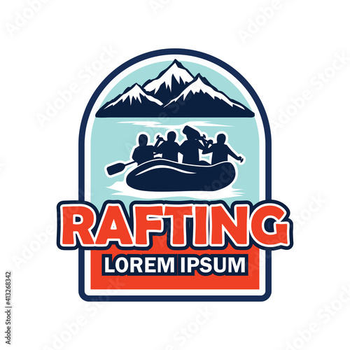 rafting logo with text space for your slogan tag line, vector illustration